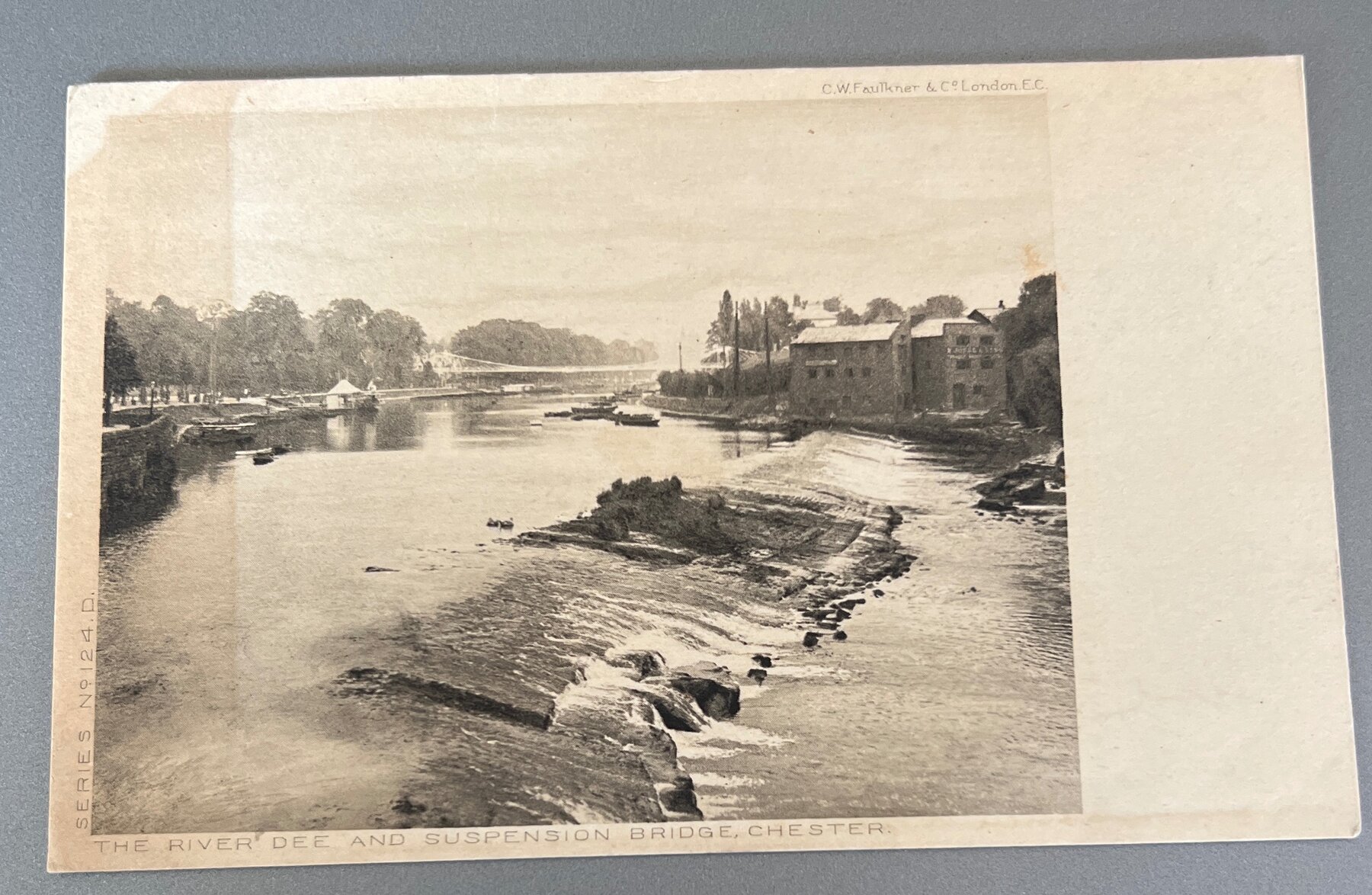 Postcard River Dee Suspension Bridge Chester England 1904 C.W. Faulkner