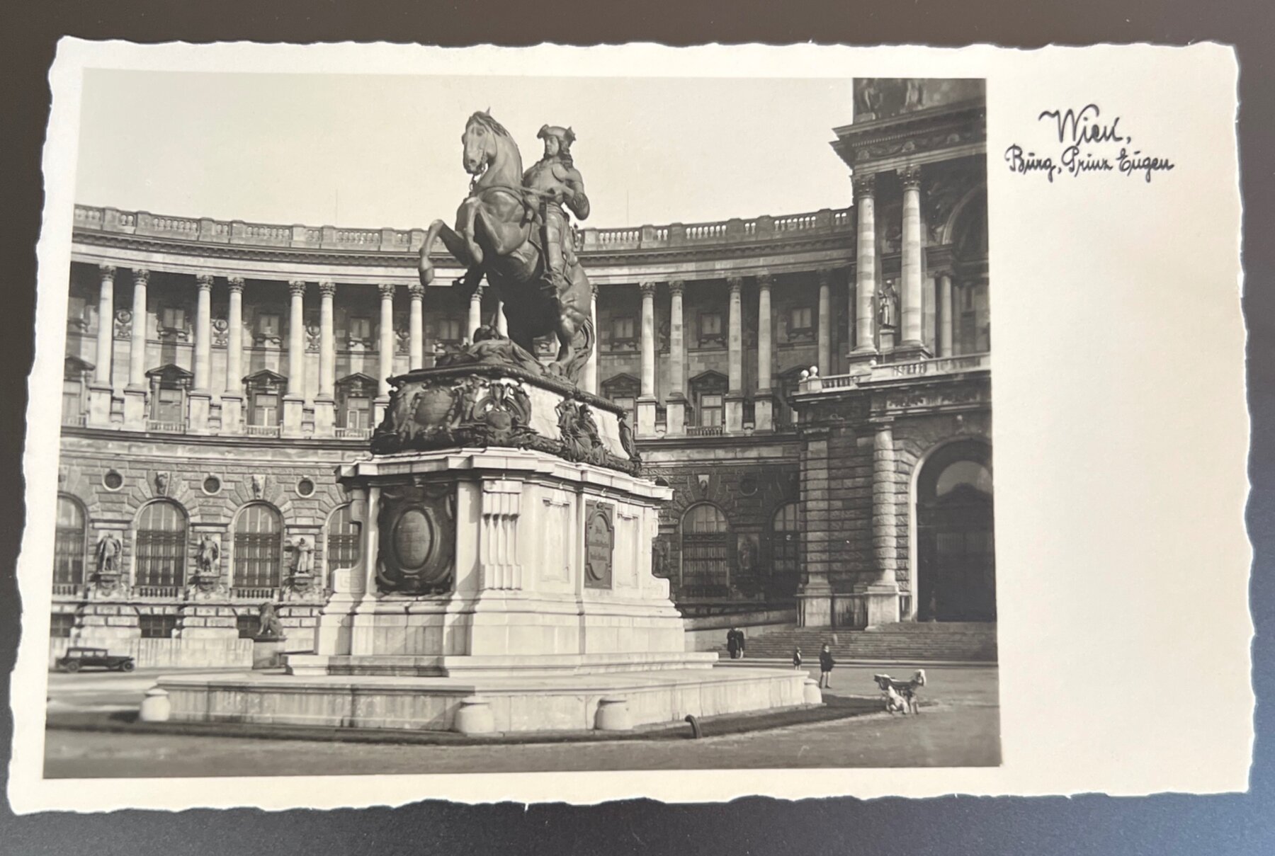 Postcard 1940s Wien Burg Prince Eugen Monument Hofburg Vienna RPPC Austria