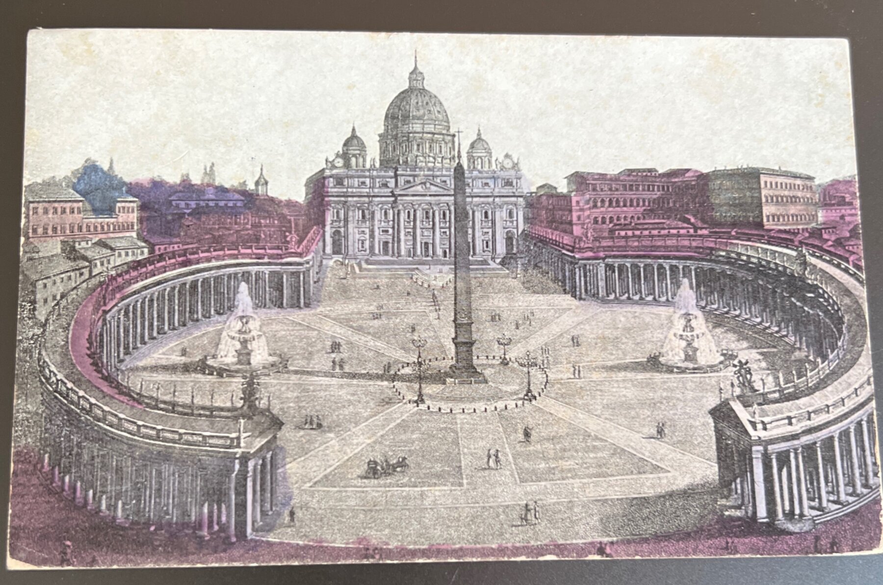 Postcard 1909 St. Peter's Basilica Vatican Rome Italy Aerial View Pre-Linen