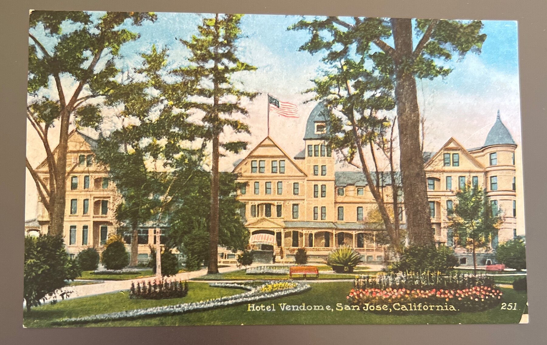 Postcard c.1910 San Jose CA Hotel Vendome Mitchell Victorian Resort Unused
