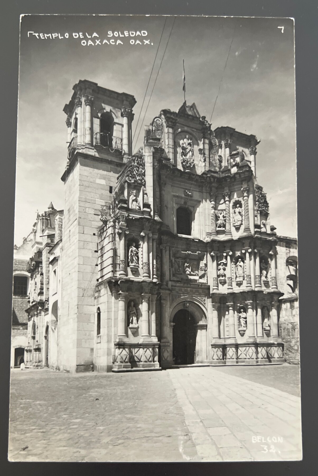 RPPC Postcard 1932 Templo de la Soledad Oaxaca Mexico Church Bellon Photo