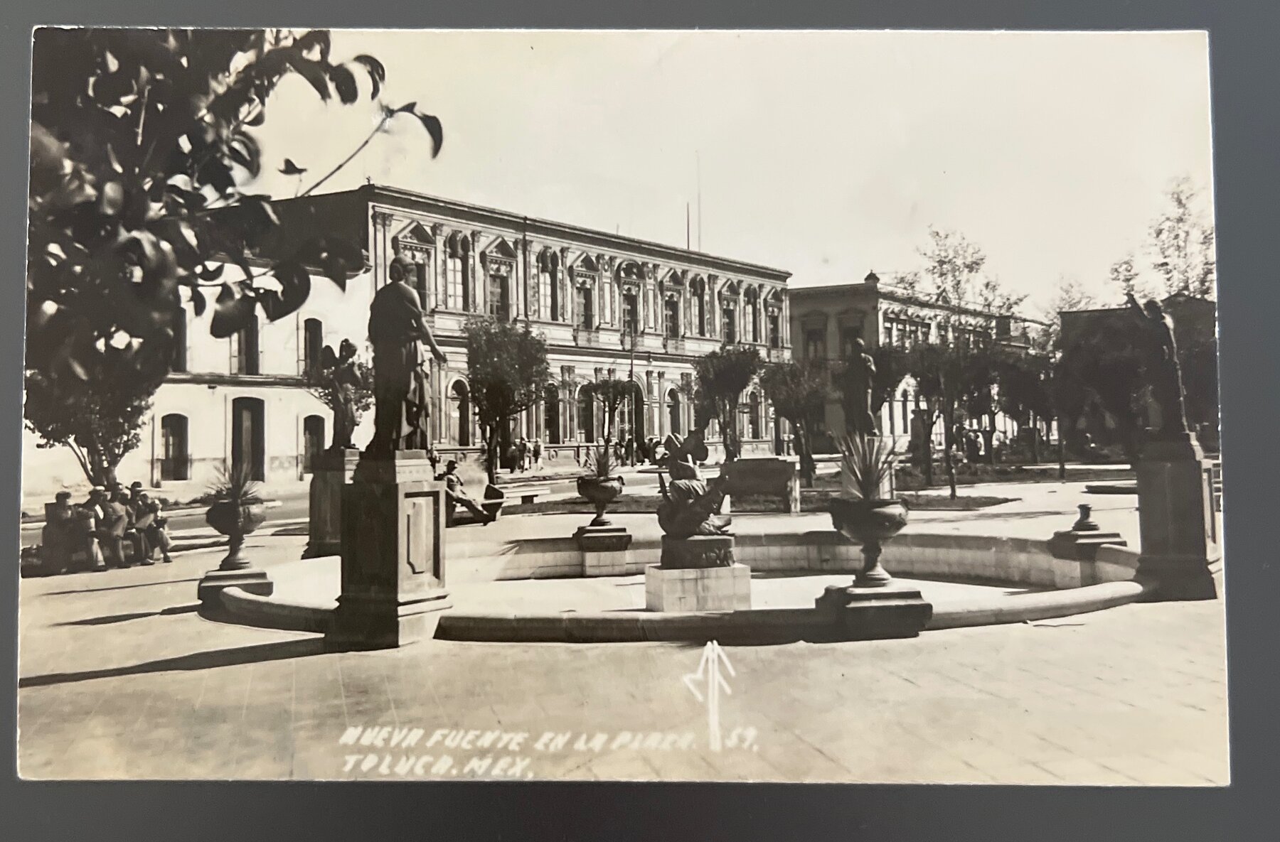 RPPC Postcard 1930s Nueva Fuente Plaza Toluca Mexico Tarjeta Postal