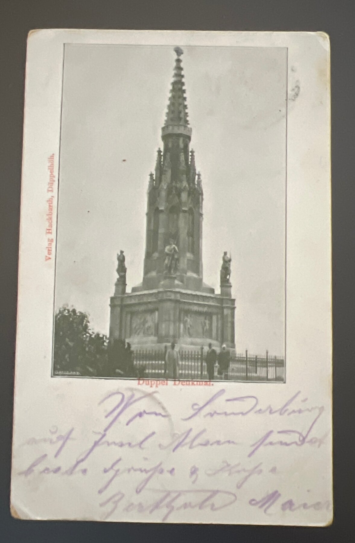 Postcard 1899 Düppel Denkmal Monument Dybbøl Germany Deutsche Reichspost