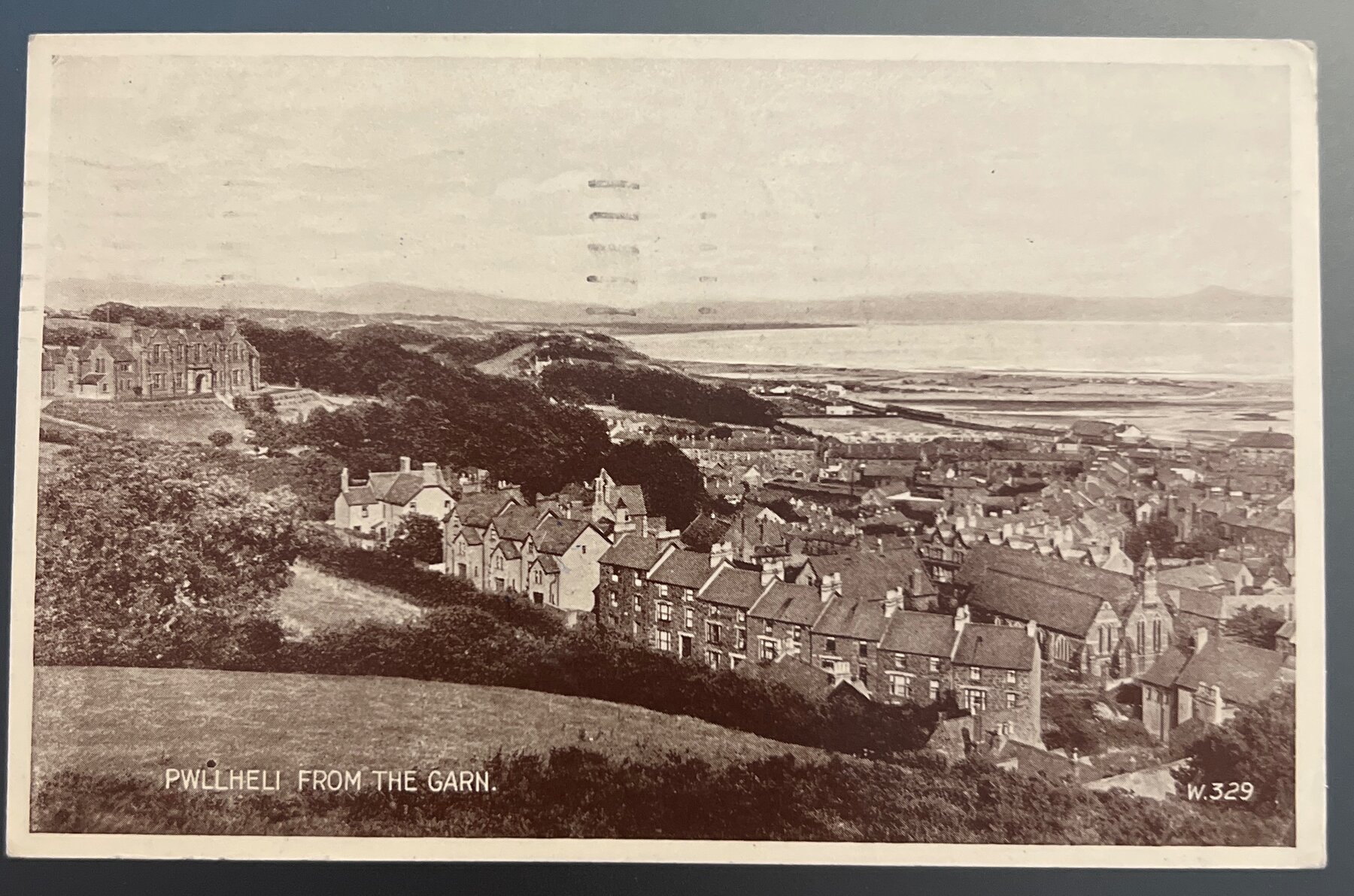 Postcard Pwllheli From The Garn Wales 1949 Valentine's Used RPPC-Style W.329