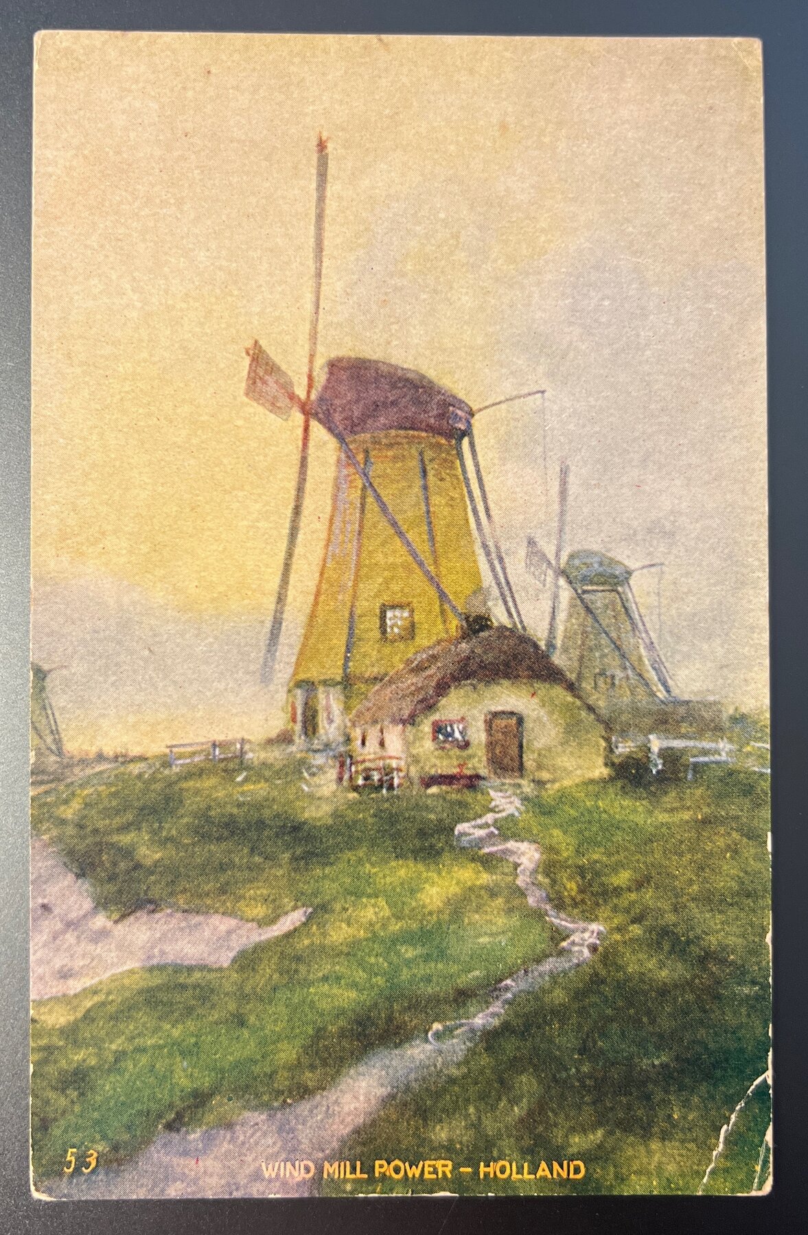 Postcard 1905 Wind Mill Power Holland Dutch Windmill Illustrated Series 53