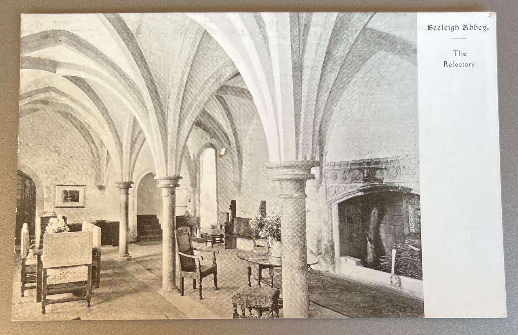 Postcard c1905 Beeleigh Abbey Refectory Essex England Medieval Architecture