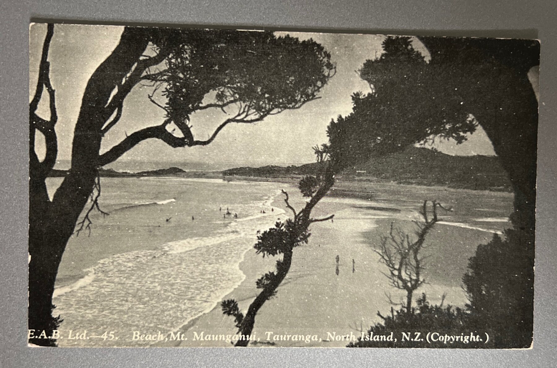 Postcard 1930s Beach Mt Maunganui Tauranga North Island NZ E.A.B. Series