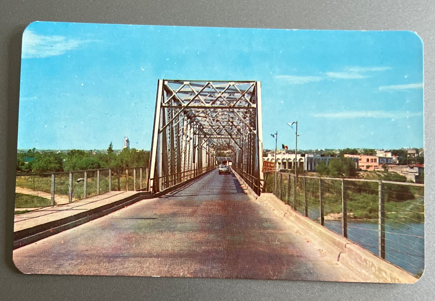 Postcard 1960s Chrome International Bridge Cd. Acuña Coahuila Mexico Unused