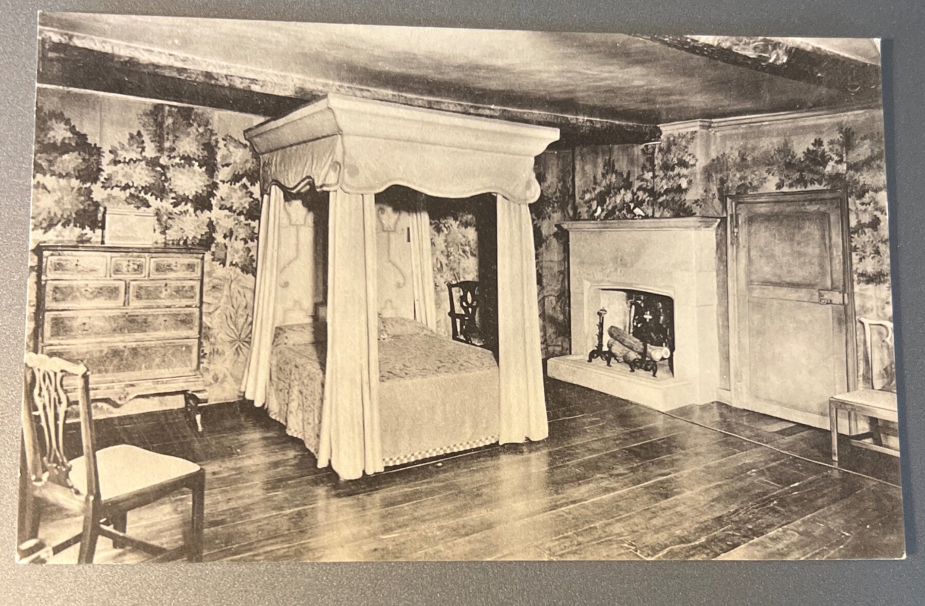 Postcard 1940s Packwood House Warwickshire Queen Margaret Anjou Room RPPC