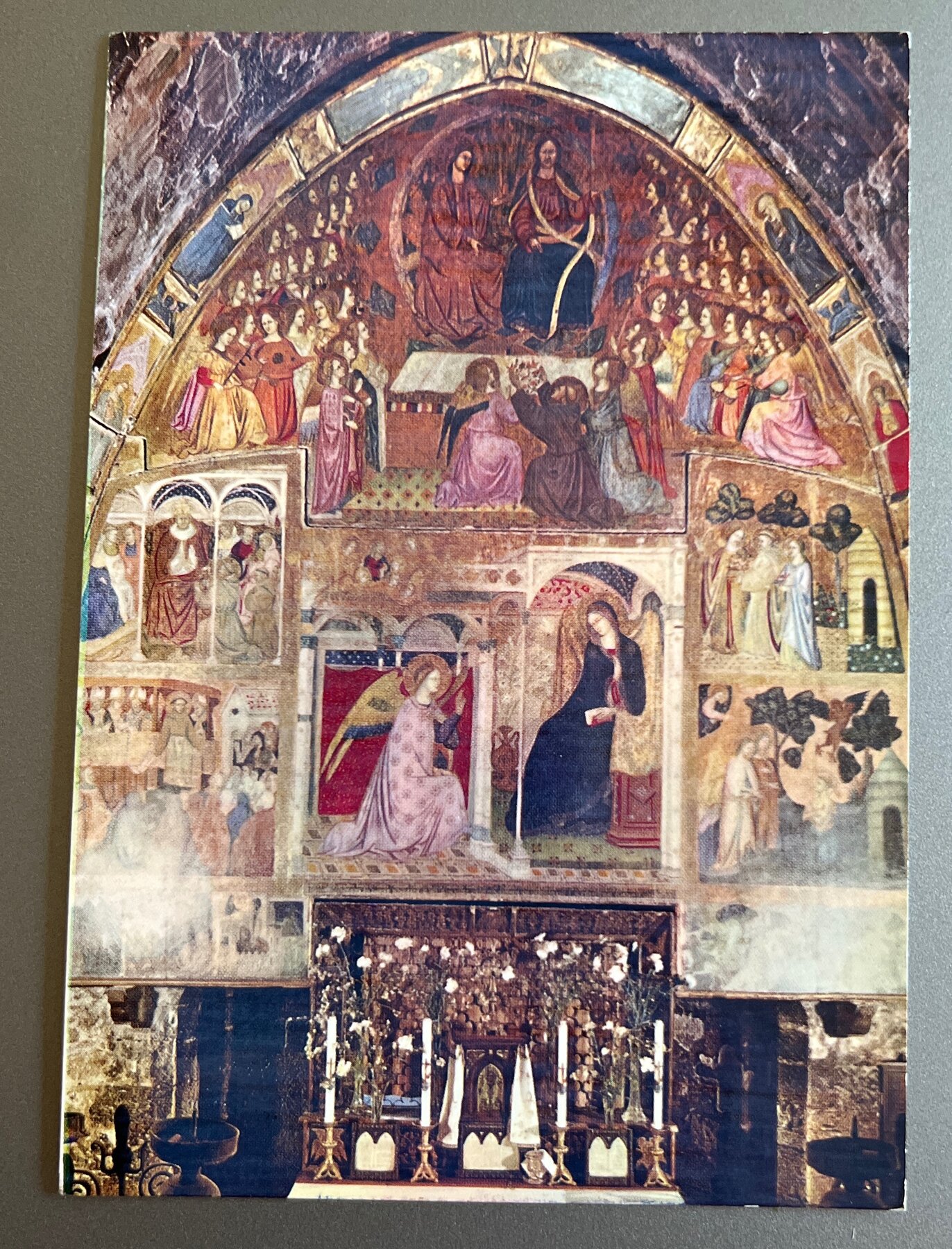 Postcard Chrome Basilica S. Maria degli Angeli Fresco Ilario da Viterbo Italy