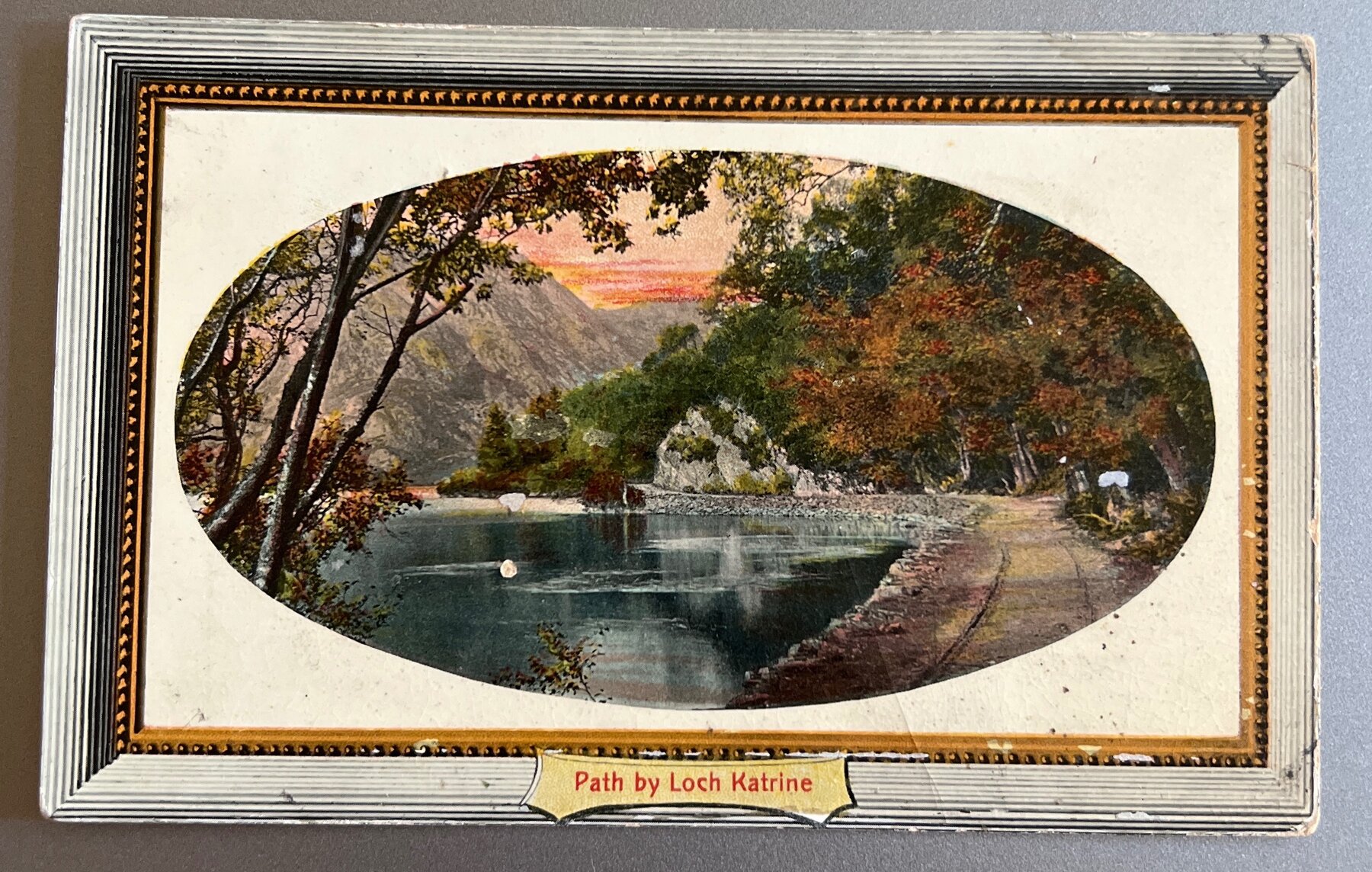 Postcard 1910 Loch Katrine Scotland Path Oval Vignette 1c Franklin Used