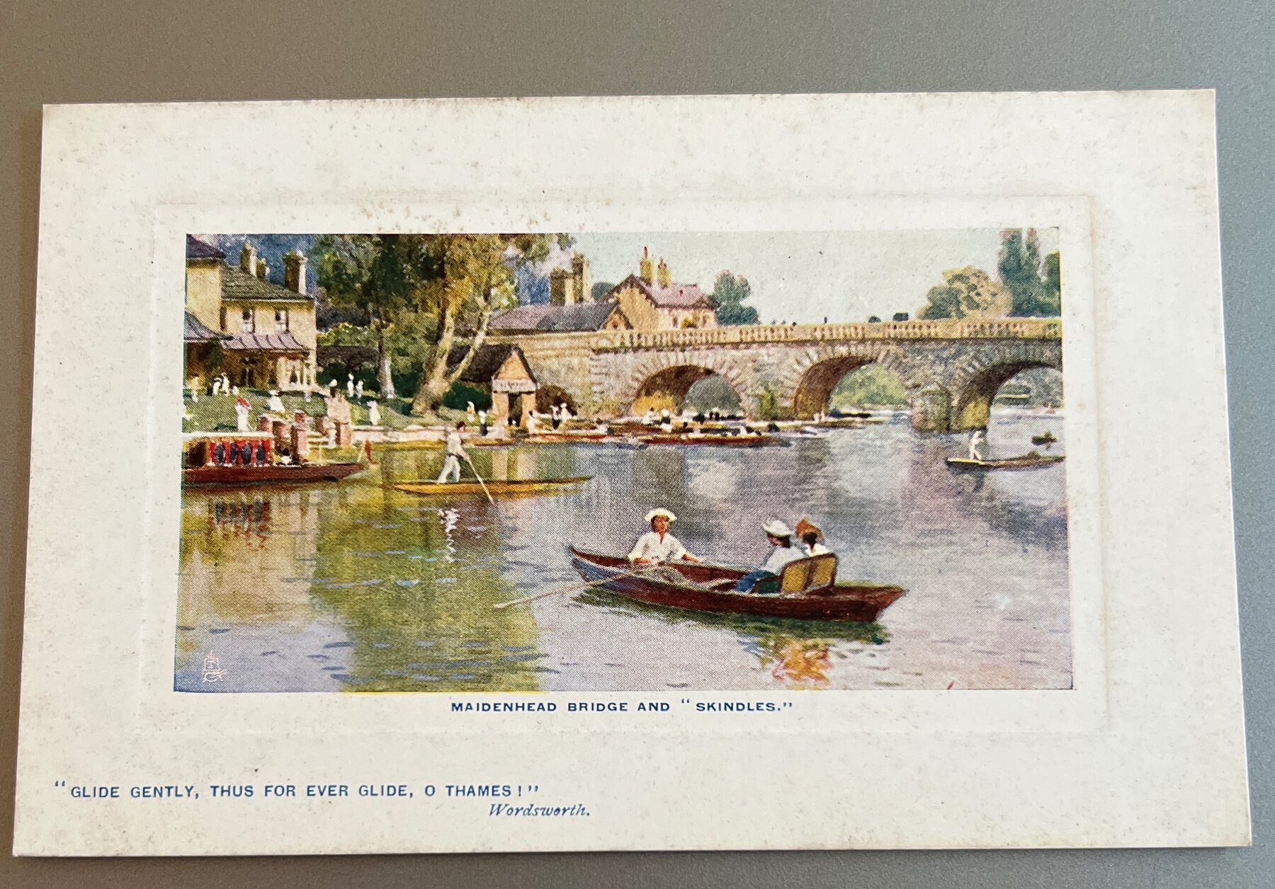 Postcard 1902 Maidenhead Bridge Skindles Hotel Thames Tuck Oilette