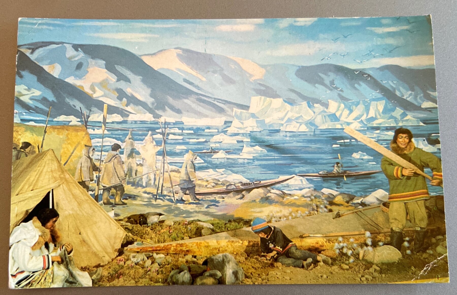 Postcard 1962 Arctic Eskimo Diorama Thousand Islands Ontario Canada Chrome Used