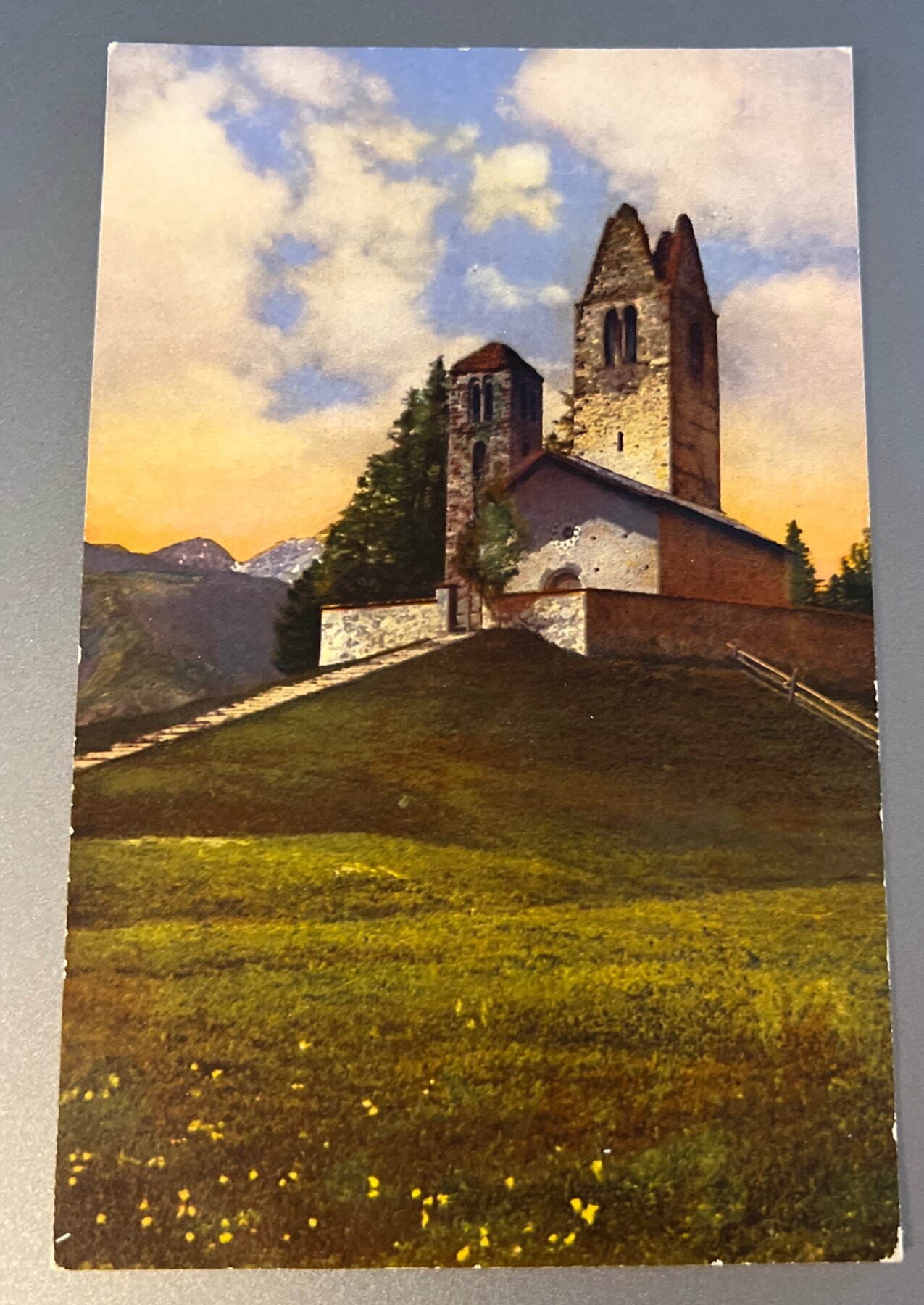 Postcard S. Gian Ober-Engadin Switzerland Church RPPC Austria Stamp c1912