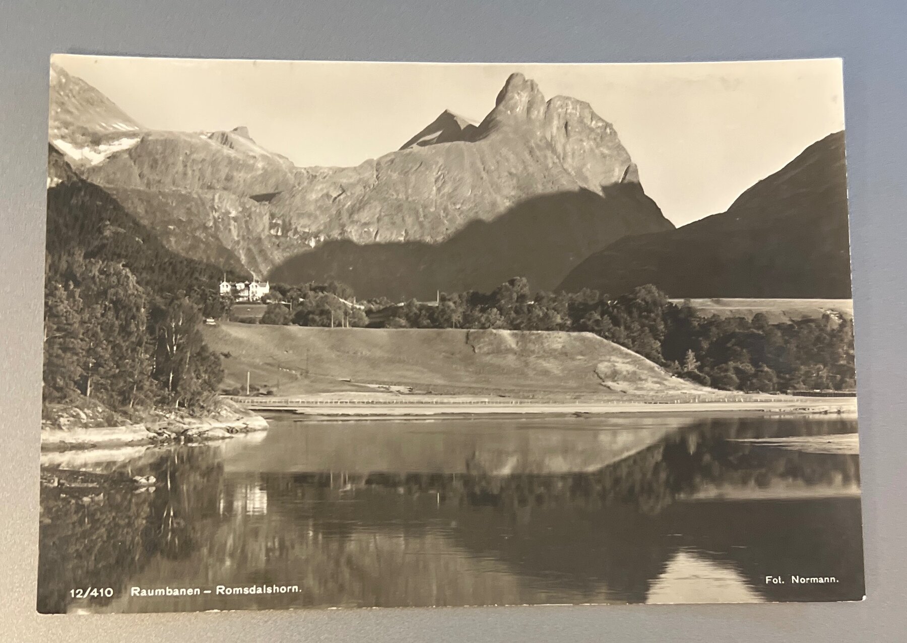 Postcard 1930s RPPC Raumbanen Romsdalshorn Norway Mountain Fjord Unused