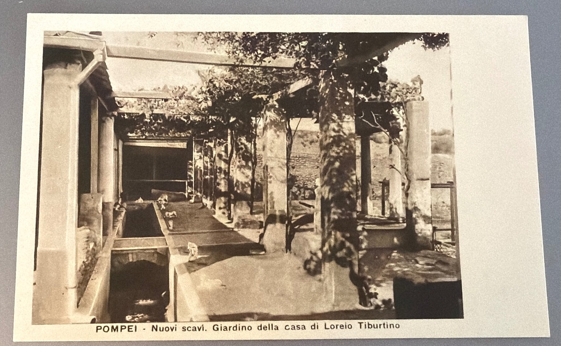 Postcard Pompeii Garden House Loreius Tiburtinus RPPC Italy c1930s