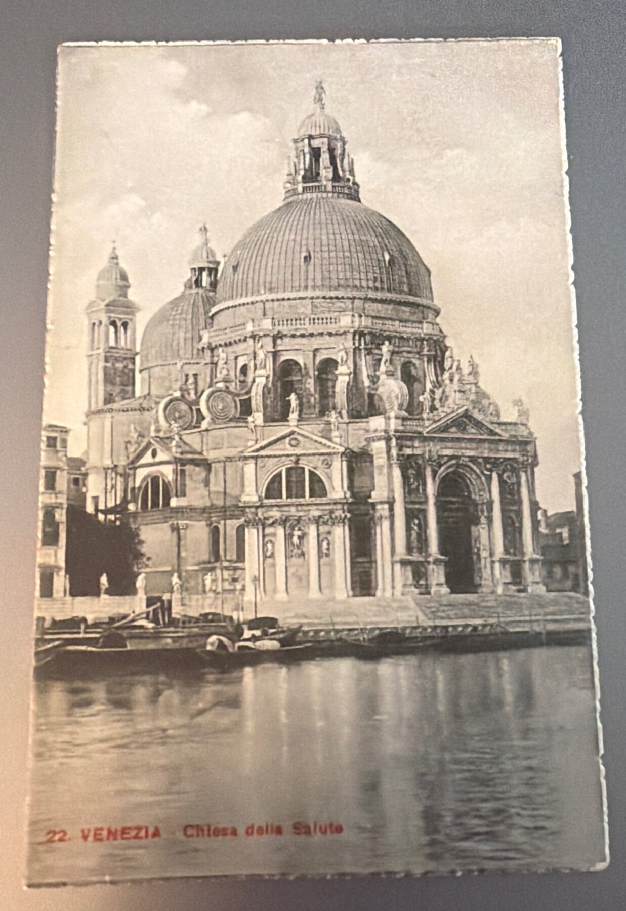 Postcard 1907 Venice Italy Chiesa della Salute Baroque Church Canal View