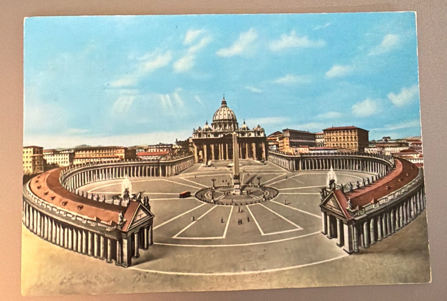 Postcard Vatican City St Peter's Basilica Bernini 1965 Mailed Express Stamp