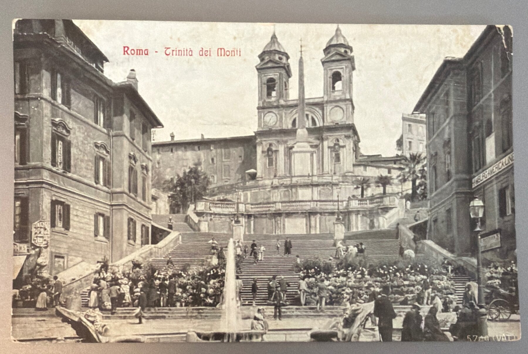 Roma Trinita dei Monti Spanish Steps Postcard c1905 Antique Italy Phototype