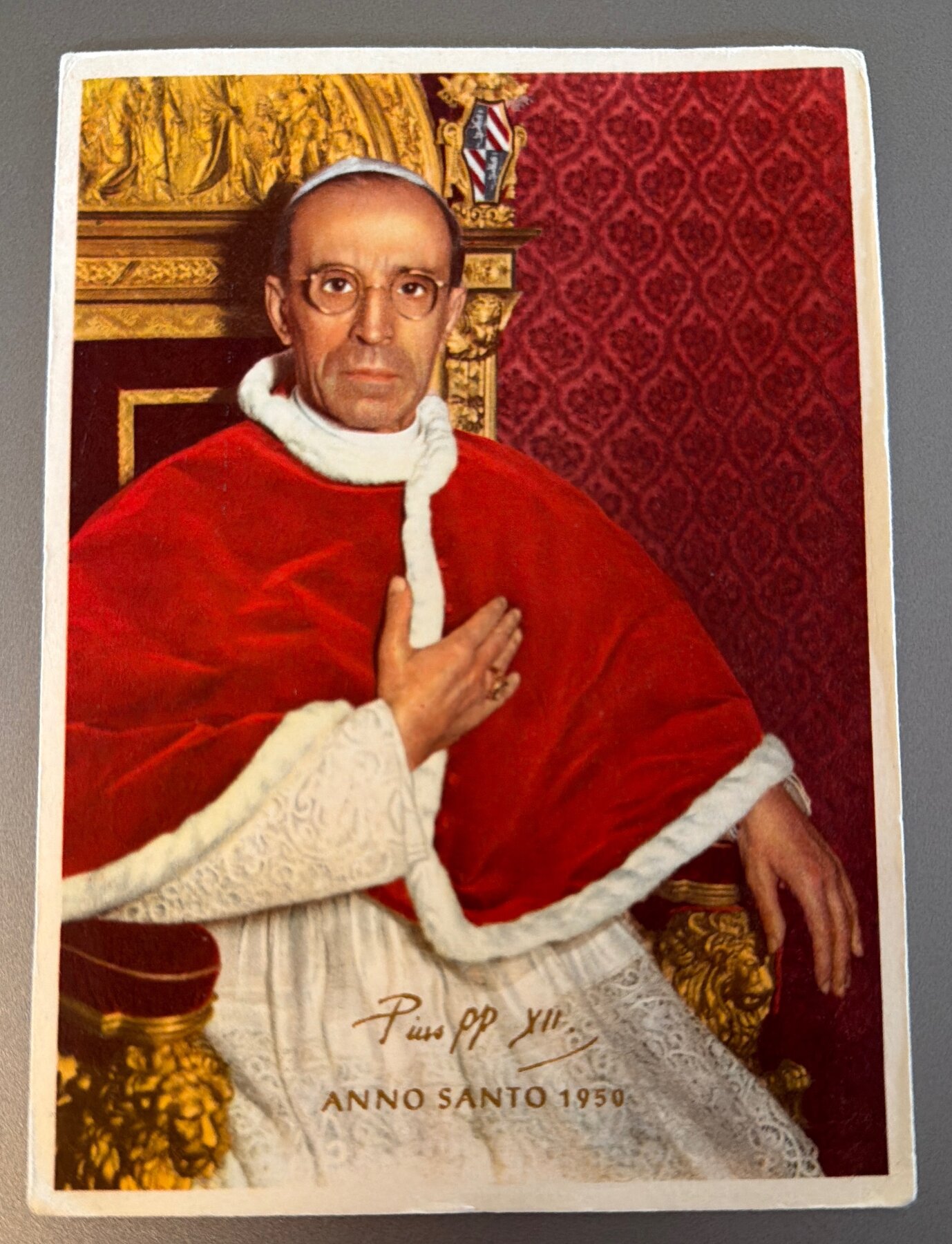 Postcard Pope Pius XII Anno Santo 1950 Holy Year Vatican Printed Germany