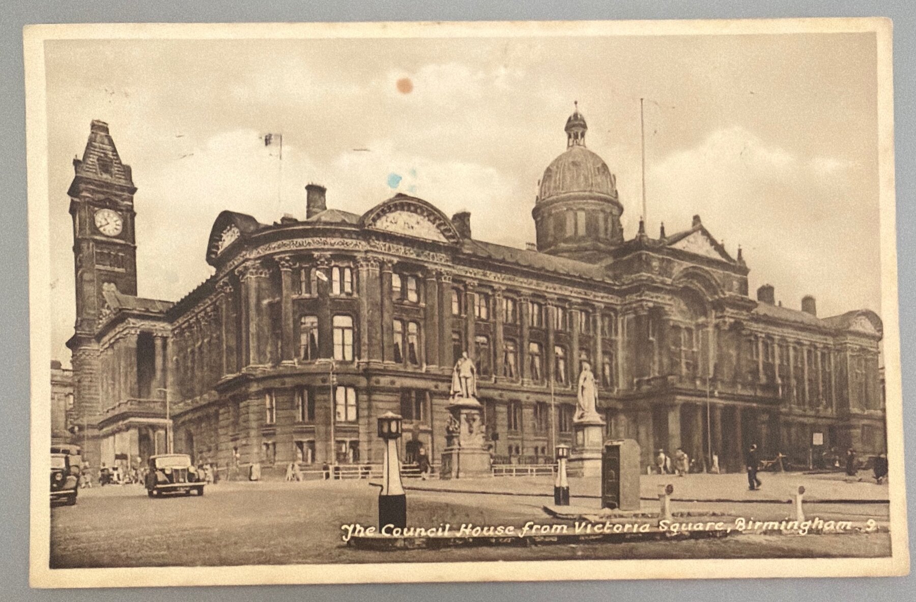 Postcard 1950 Birmingham Council House Victoria Square UK RPPC Sepia