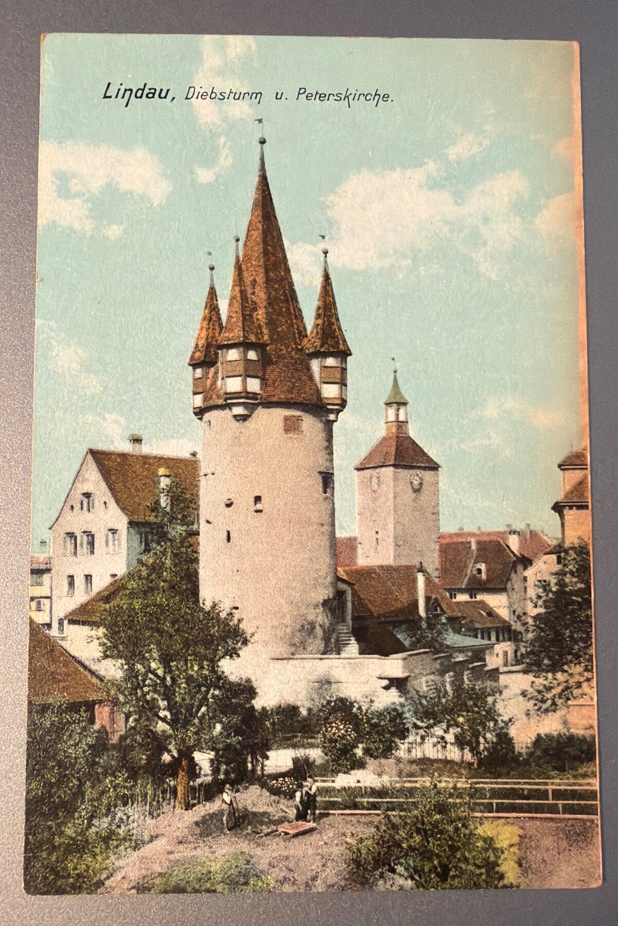 Postcard Lindau Diebsturm Peterskirche Germany Color Heliocolorkarte Ziemer Unused