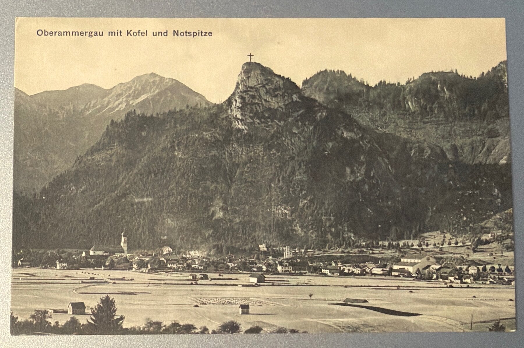 Postcard c1920s Oberammergau mit Kofel und Notspitze Bavaria Germany Unused
