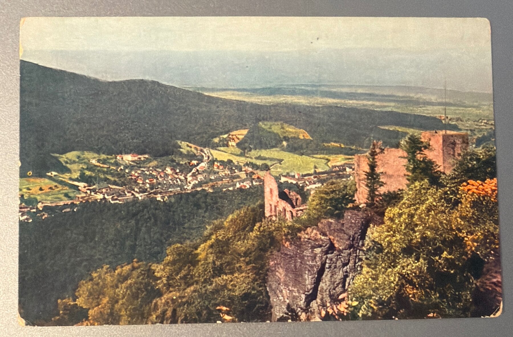 Postcard 1900s Baden-Baden View Old Castle Ruins Germany Lumiere Color