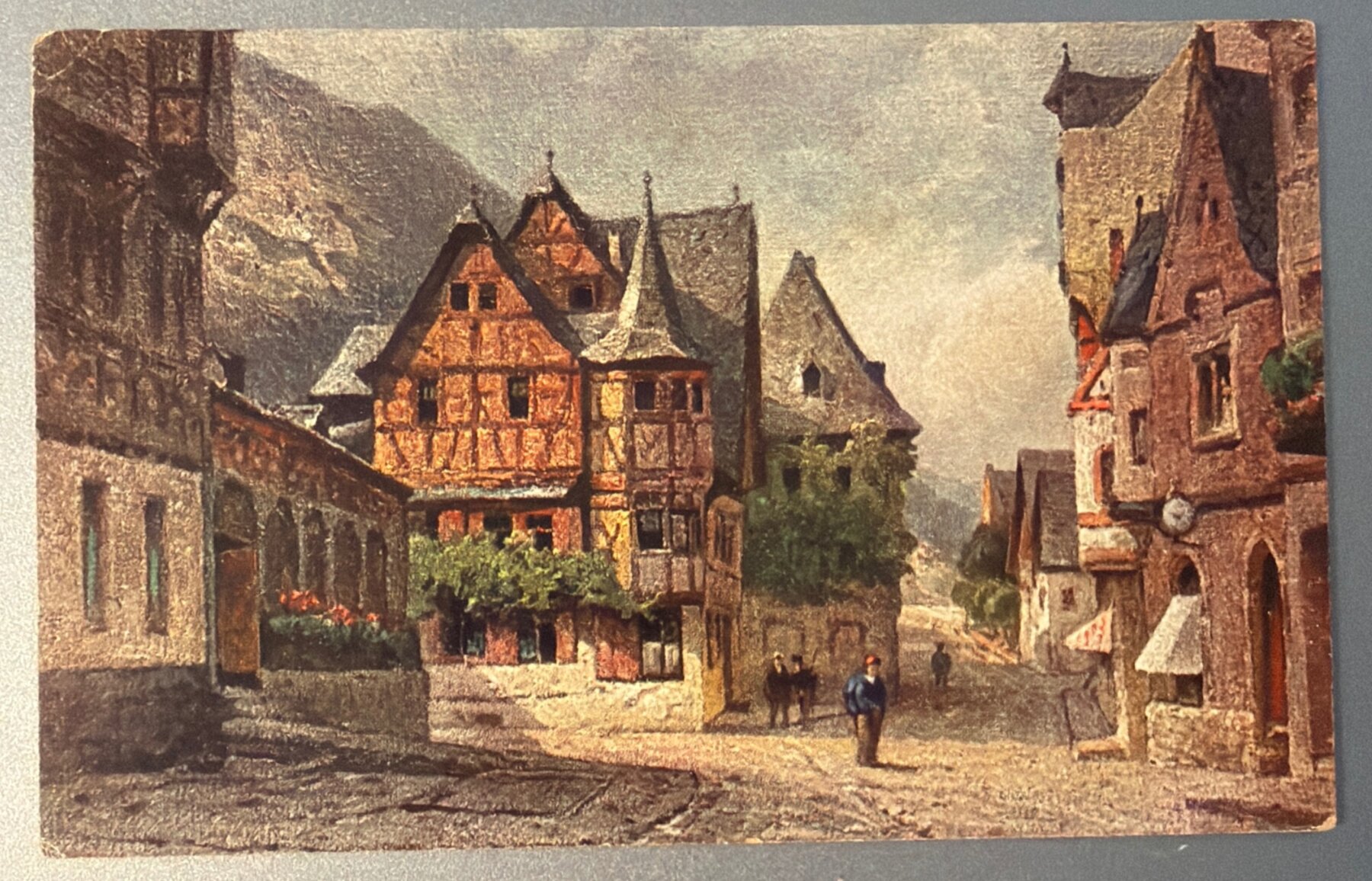 Postcard 1900s Bacharach Old House Rhine Germany Art Print Hoursch Unused