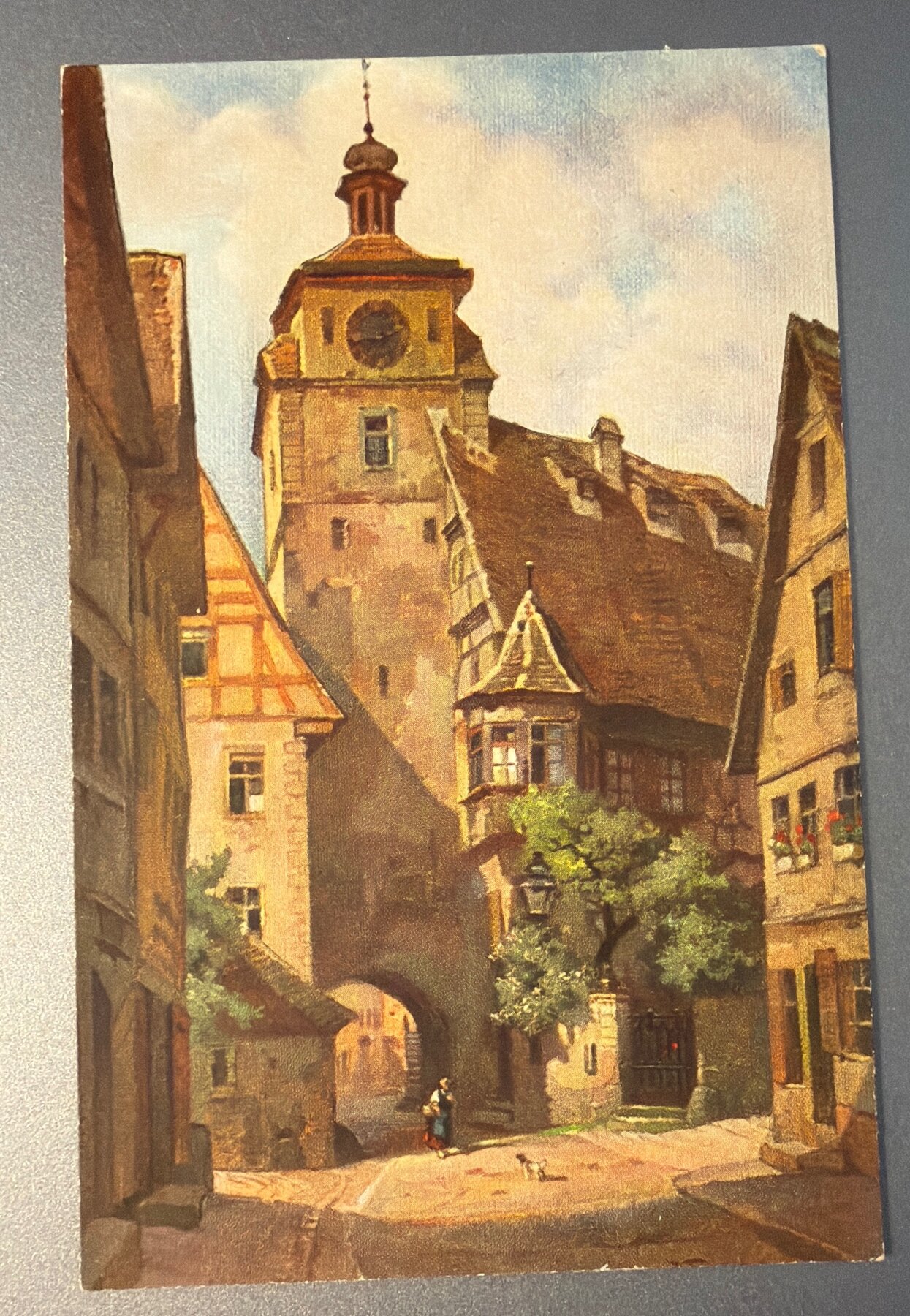 Postcard 1910s Rothenburg ob der Tauber Weißer Turm Germany Art J. Frank