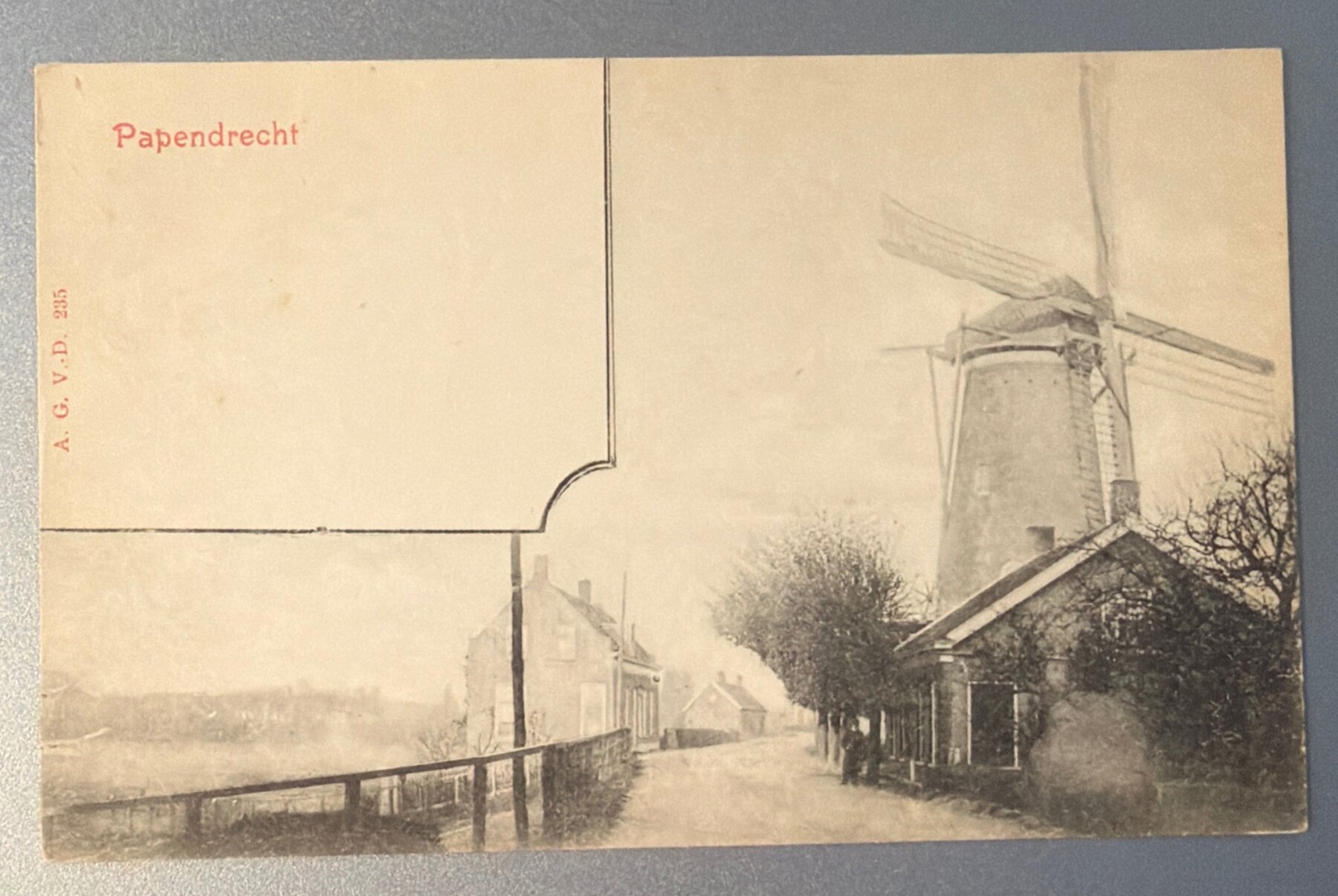 Postcard 1900 Papendrecht Windmill Netherlands Dutch Village A.G.V.D. UDB