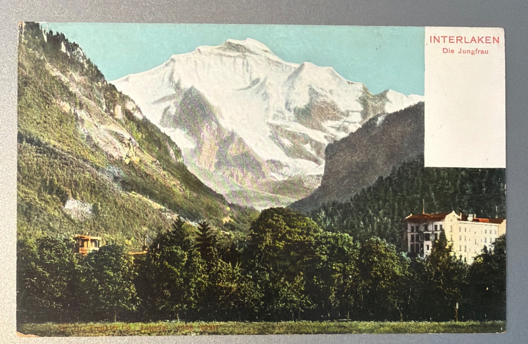 Postcard 1900 Interlaken Switzerland Die Jungfrau Mountain UDB Photochrom