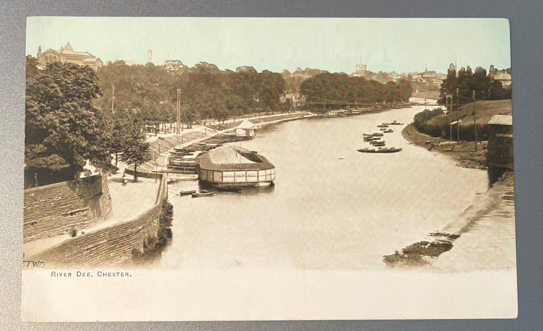 Postcard 1904 River Dee Chester England Sailboats Undivided Back Antique