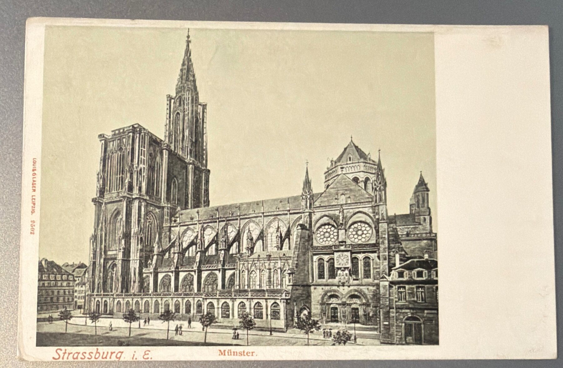 Postcard 1898 Strassburg Münster Cathedral Alsace Louis Glaser Leipzig