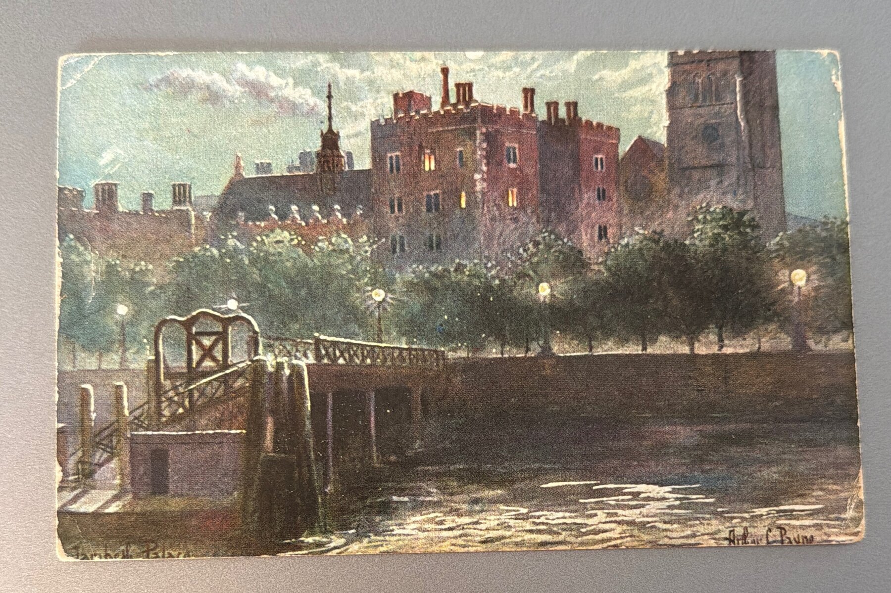 Postcard 1905 Used Lambeth Palace London Night Art Card East Dulwich