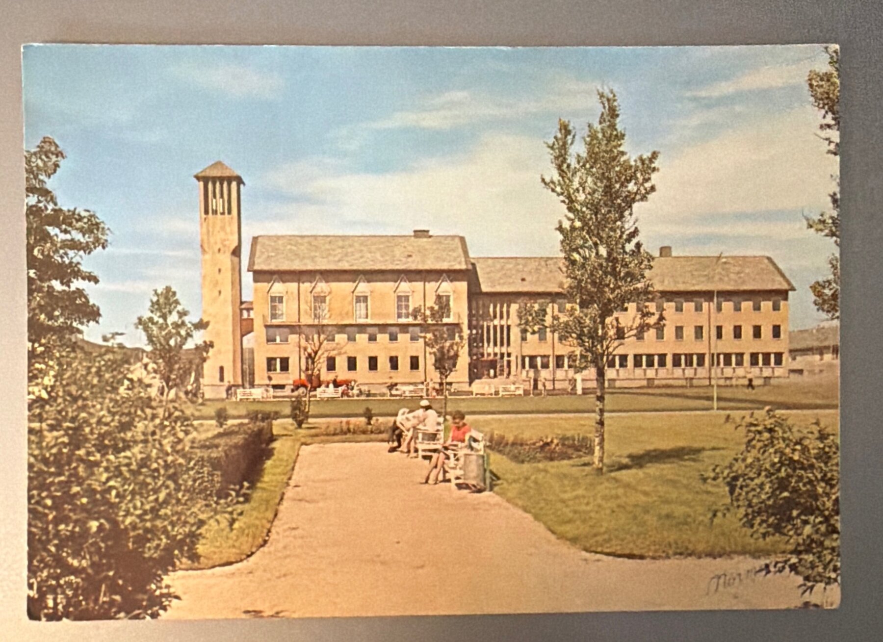 Postcard Norway Bodø City Hall Rådhuset Chrome 1950s Normann Nr 1155