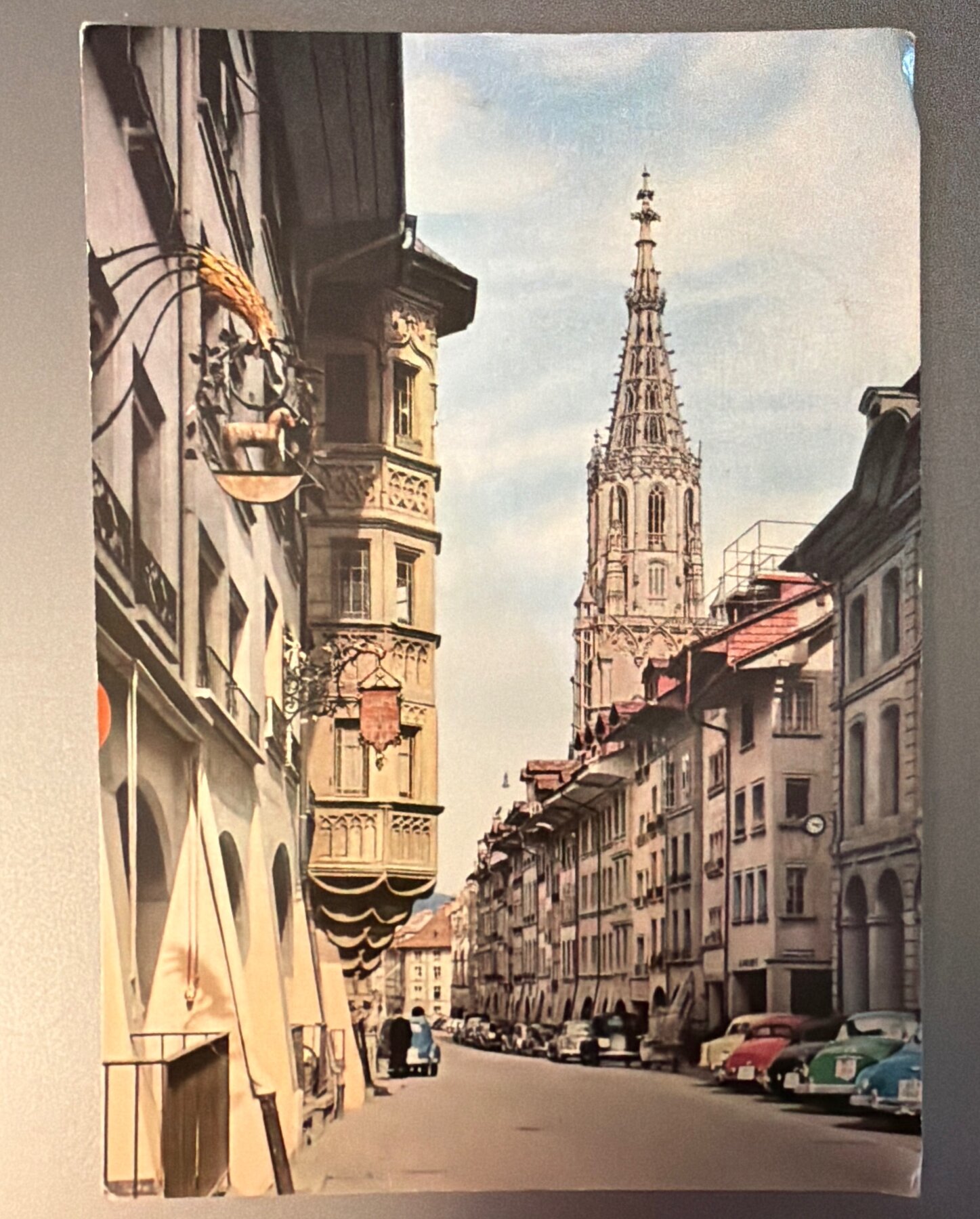 Postcard Bern Switzerland Kesslergasse Münster Chrome 1963 Airmail NYC